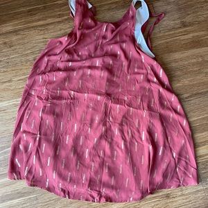 Burnt red/orange and gold flowy cocktail dress